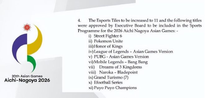 2026九游娱乐年亚运会电竞项目公布新增3款游戏其中还有一款国产游戏(图5)