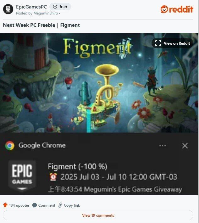 九游娱乐Epic喜加一泄露：下周将免费赠送《Figment》与《背包英雄》两款独立佳作(图1)