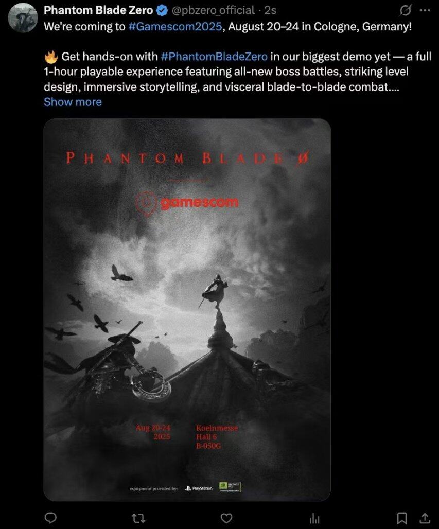 《影之刃零》宣布参九游娱乐展科隆游戏展与国际大作同台竞技(图1)